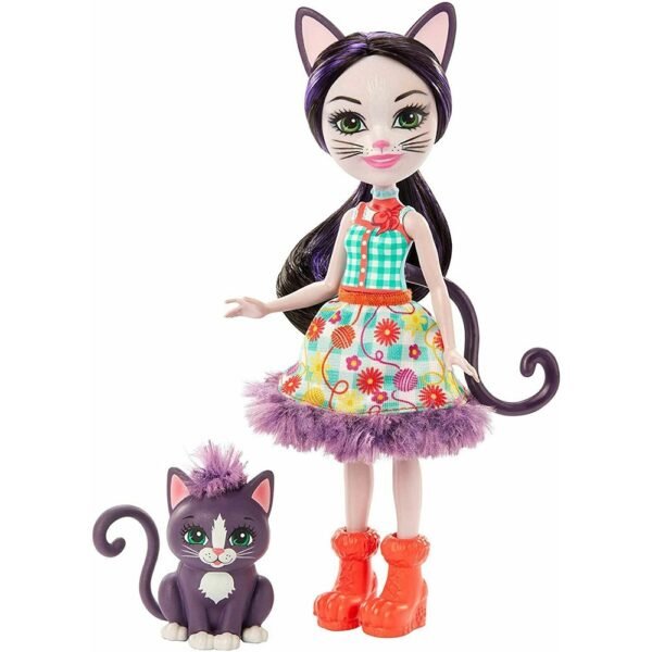 Papusa Enchantimals By Mattel Ciesta Cat Cu Figurina Climber