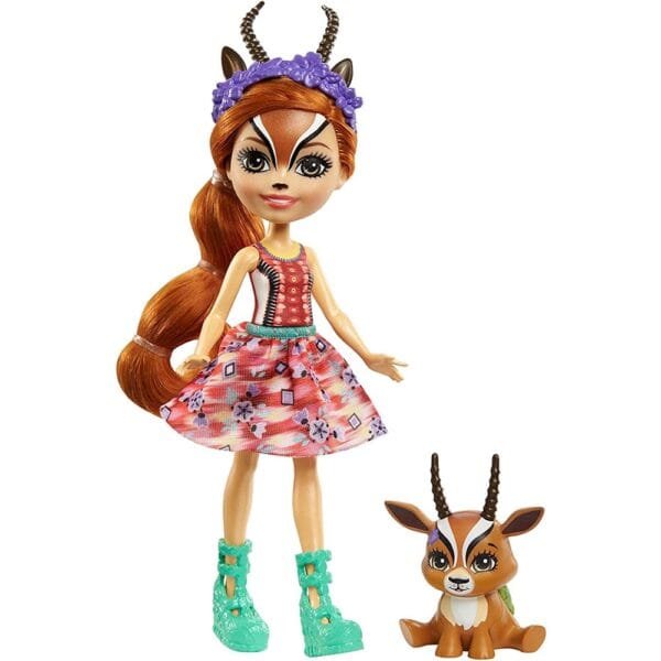 Papusa Enchantimals By Mattel Gabriela Gazelle Cu Figurina Racer