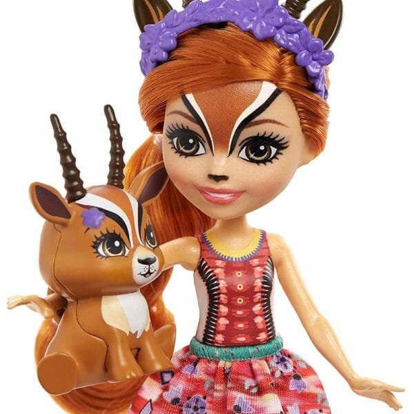 Papusa Enchantimals By Mattel Gabriela Gazelle Cu Figurina Racer - Imagine 2