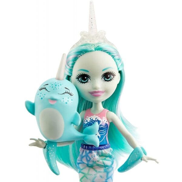 Papusa Enchantimals By Mattel Naddie Narwhal Cu Figurina Sword - Imagine 3