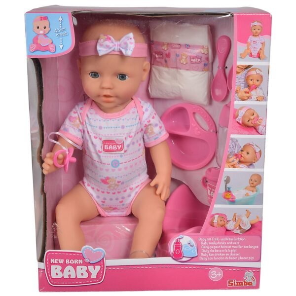 Papusa Simba New Born Baby, Baby Doll 43 Cm Cu Accesorii - Imagine 10