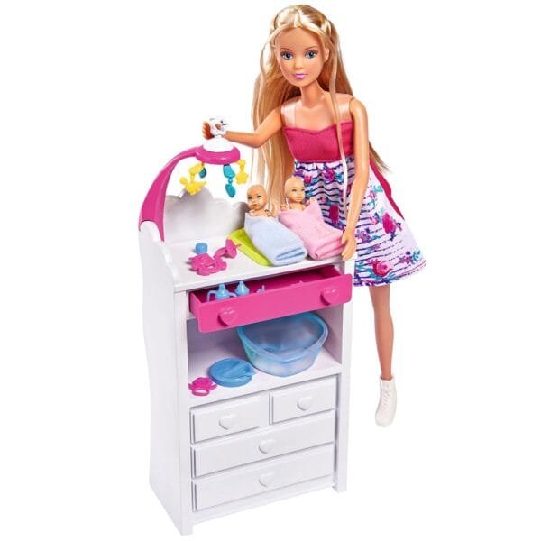 Papusa Simba Steffi Love Welcome Twins 29 Cm Cu Accesorii