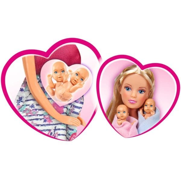 Papusa Simba Steffi Love Welcome Twins 29 Cm Cu Accesorii - Imagine 6