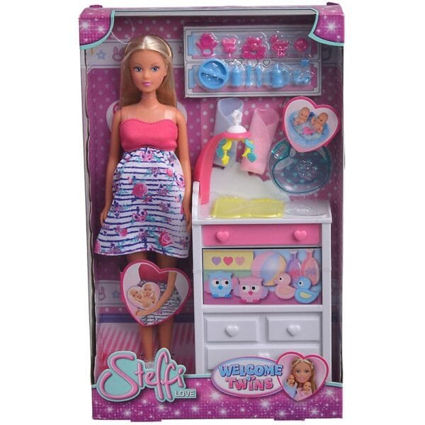 Papusa Simba Steffi Love Welcome Twins 29 Cm Cu Accesorii - Imagine 7