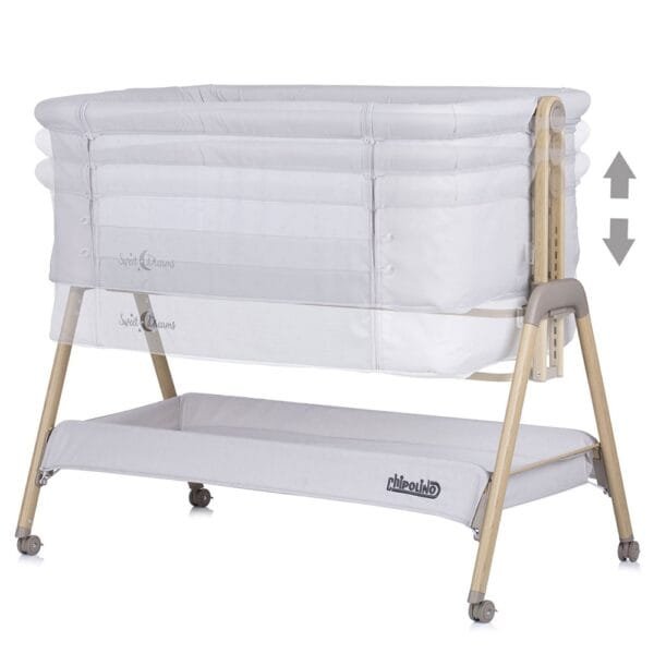 Patut Co-Sleeper Chipolino Sweet Dreams Grey Stars Wood - Imagine 3