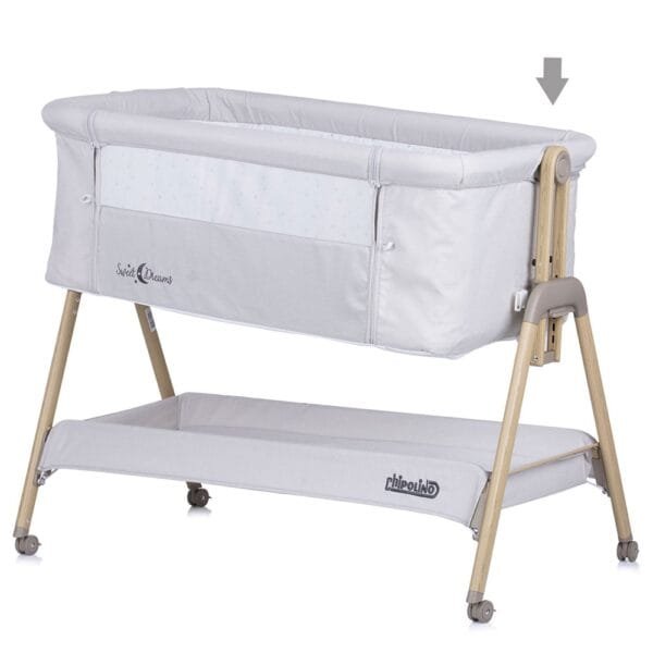 Patut Co-Sleeper Chipolino Sweet Dreams Grey Stars Wood - Imagine 4