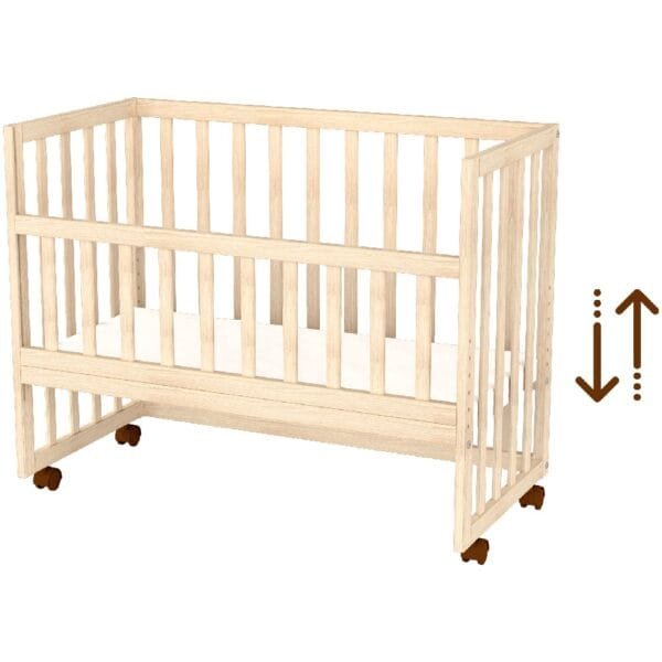 Patut Copii Din Lemn Co-Sleeper Hubners Eva 94X46 Cm Natur - Imagine 3
