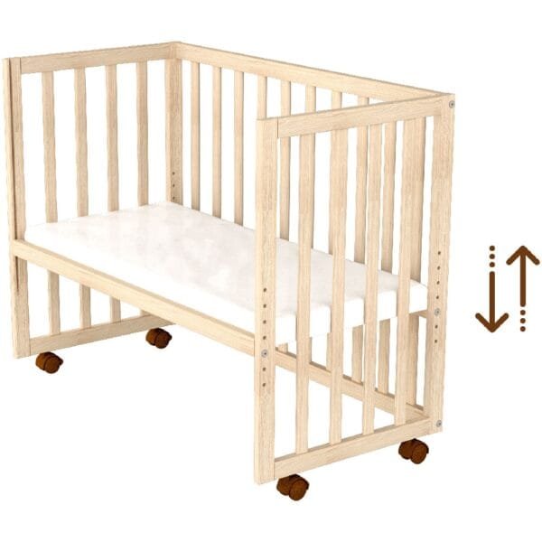 Patut Copii Din Lemn Co-Sleeper Hubners Eva 94X46 Cm Natur - Imagine 6