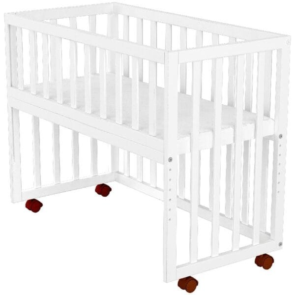 Patut Copii Din Lemn Co-Sleeper Hubners Matei 94X46 Cm Alb - Imagine 2