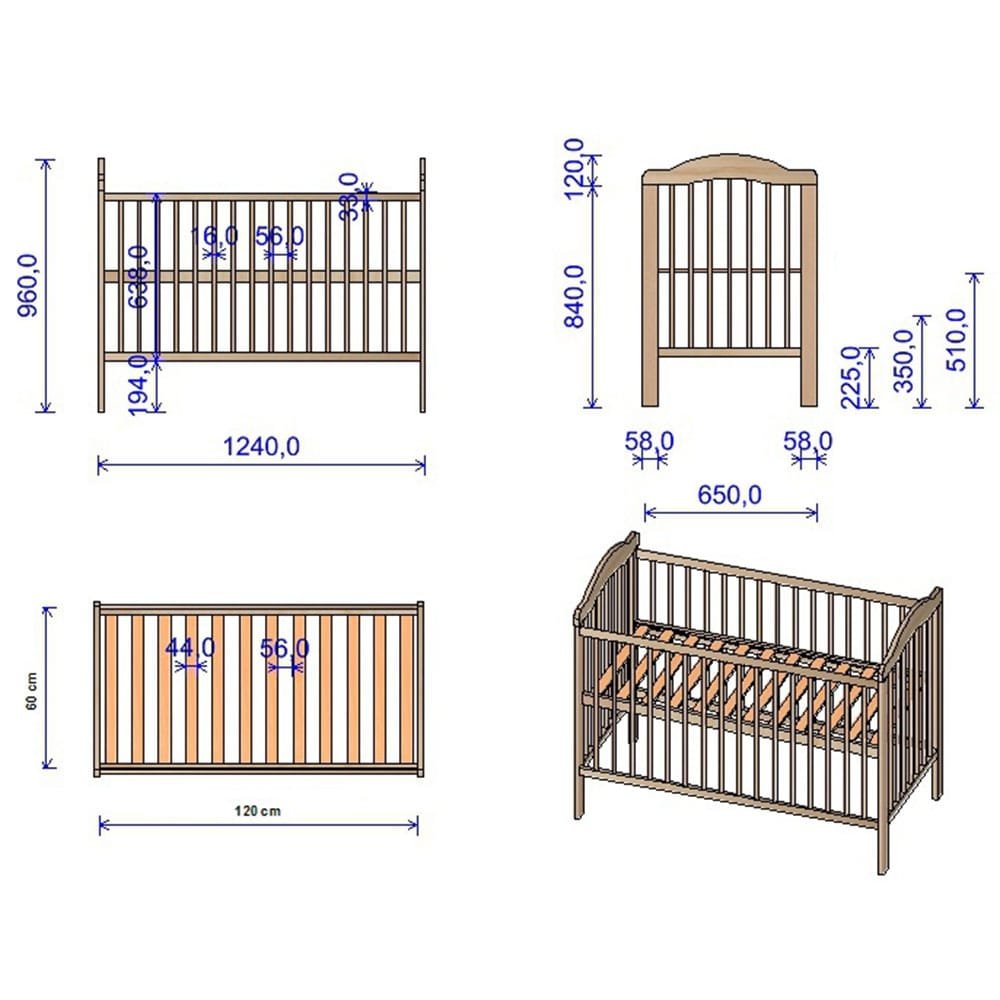 Patut Copii Din Lemn Hubners Lizett 120X60 Cm Alb 5 Patut Copii Din Lemn Hubners Lizett 120X60 Cm Alb - Imagine 4
