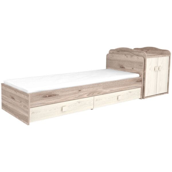 Patut Copii Transformabil Din Lemn Cu 2 Sertare Hubners Sofia Maxi Kombi 120X70 Cm Crem Nisip - Imagine 4