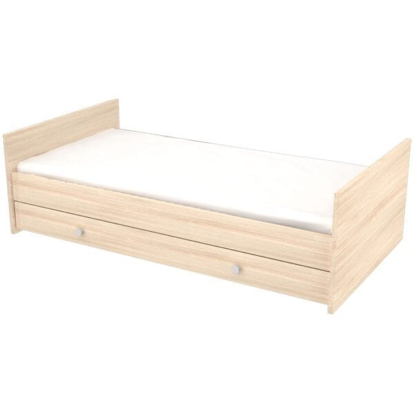 Patut Copii Transformabil Din Lemn Cu Sertar Hubners Eva 140X70 Cm Natur - Imagine 3