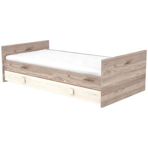 Patut Copii Transformabil Din Lemn Cu Sertar Hubners Sofia 140X70 Cm Crem Nisip - Imagine 4