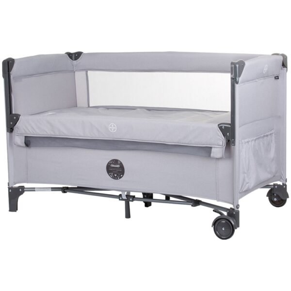 Patut Pliabil Chipolino Relax Ash Grey Linen Cu Laterala Culisanta