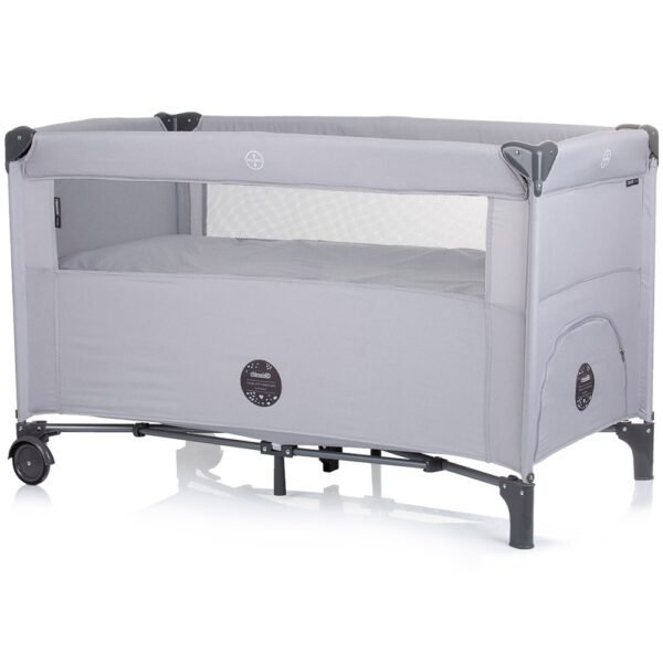 Patut Pliabil Chipolino Relax Ash Grey Linen Cu Laterala Culisanta - Imagine 3