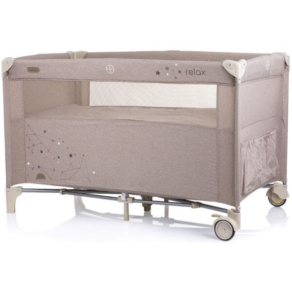 Patut Pliabil Chipolino Relax Sand Linen Cu Laterala Culisanta - Imagine 3