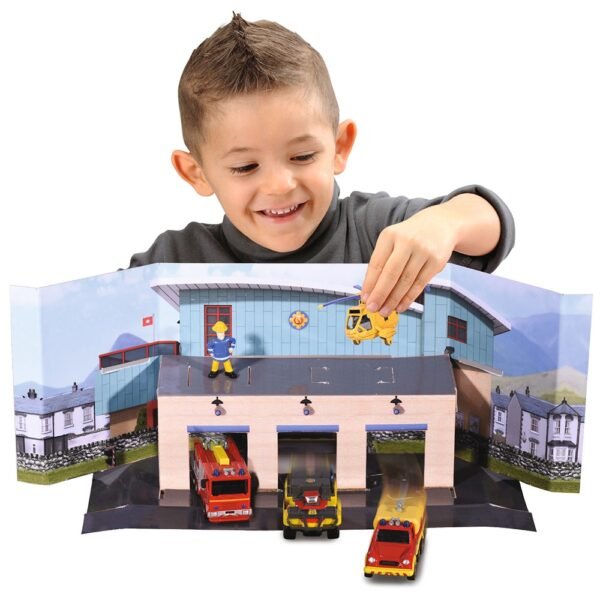 Pista De Masini Dickie Toys Fireman Sam Rescue Team Sam Fire Cu 3 Masinute, 1 Elicopter Si O Figurina - Imagine 6