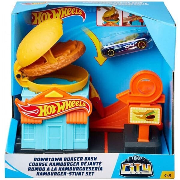 Pista De Masini Hot Wheels By Mattel City Downtown Burger Dash Cu Masinuta - Imagine 2