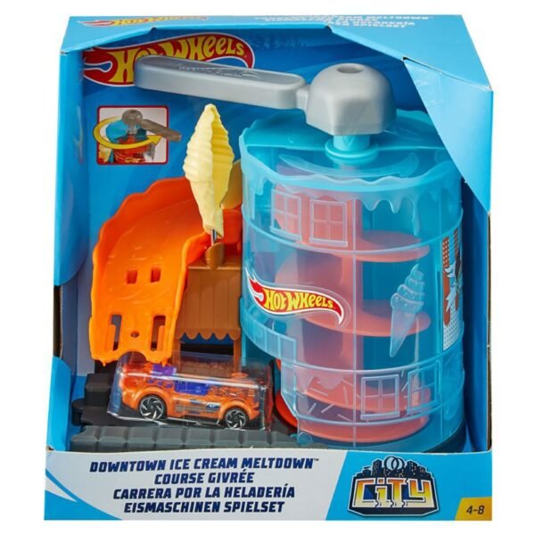 Pista De Masini Hot Wheels By Mattel City Downtown Ice Cream Meltdown Cu Masinuta - Imagine 5