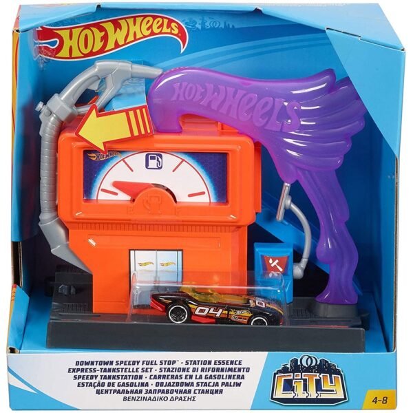 Pista De Masini Hot Wheels By Mattel City Downtown Speedy Fuel Stop Cu Masinuta - Imagine 2