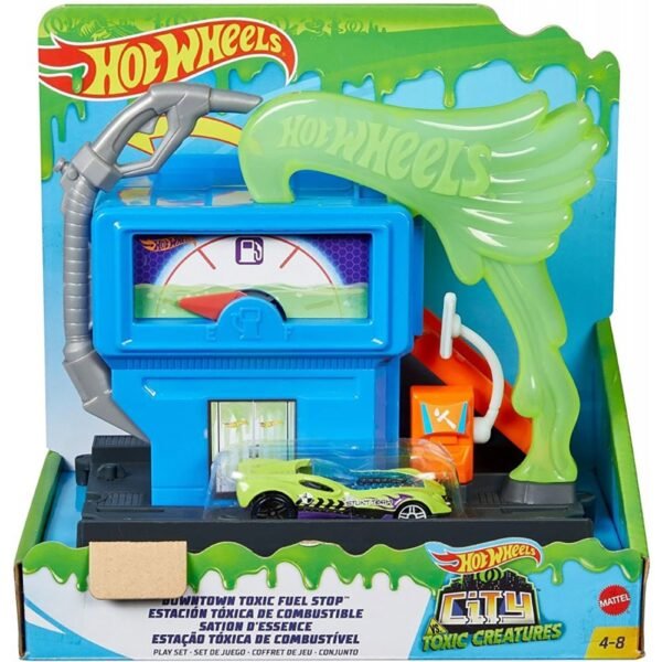 Pista De Masini Hot Wheels By Mattel City Downtown Toxic Fluel Stop Cu Masinuta - Imagine 4