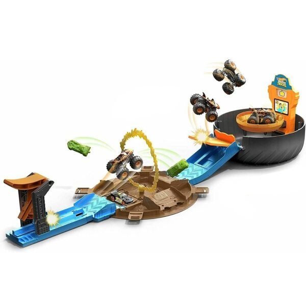 Pista De Masini Hot Wheels By Mattel Monster Truck Stunt Tire Cu 2 Masinute - Imagine 3