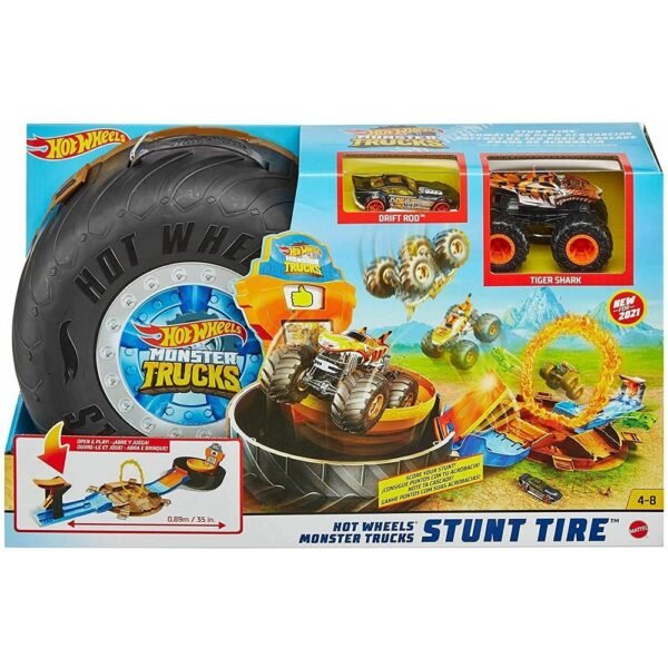 Pista De Masini Hot Wheels By Mattel Monster Truck Stunt Tire Cu 2 Masinute - Imagine 8