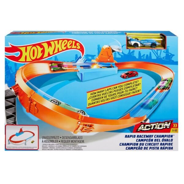 Pista De Masini Hot Wheels By Mattel Rapid Raceway Champion Cu Masinuta - Imagine 5