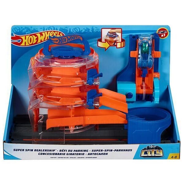 Pista De Masini Hot Wheels By Mattel City Spin Dealership Cu 1 Masinuta - Imagine 2