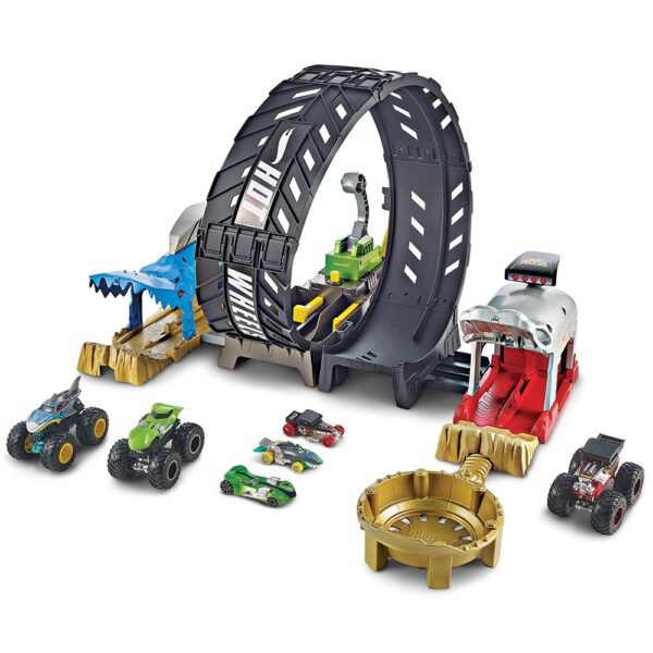 Pista De Masini Hot Wheels By Mattel Monster Truck Provocare Pe Pista Cu 2 Masinute - Imagine 4