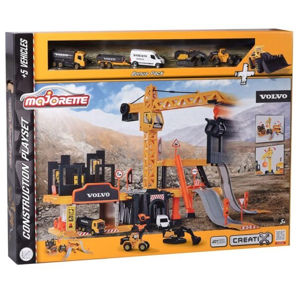 Pista De Masini Majorette Creatix Construction Cu 5 Masinute Volvo - Imagine 8