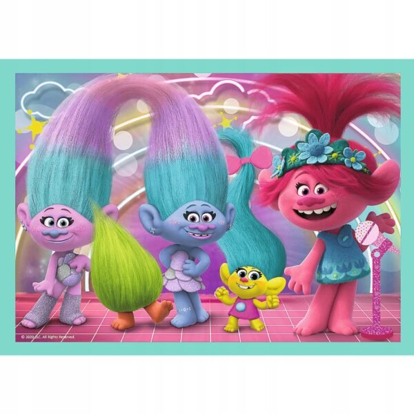 Set Puzzle 4 In 1 Trefl Dreamworks Trolls, Turneul Trolilor, 1X35 Piese, 1X48 Piese, 1X54 Piese, 1X70 Piese - Imagine 3