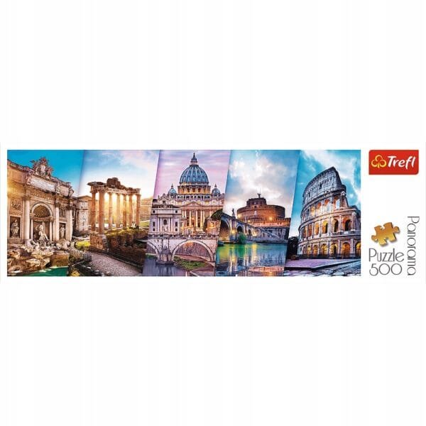 Puzzle Trefl Panorama, Calatorind Prin Italia 500 Piese - Imagine 3