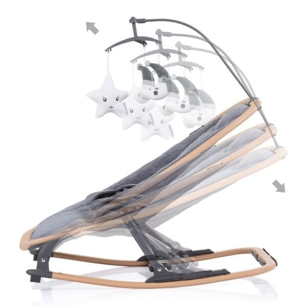 Scaunel Balansoar Chipolino Velvet Graphite Wood - Imagine 3