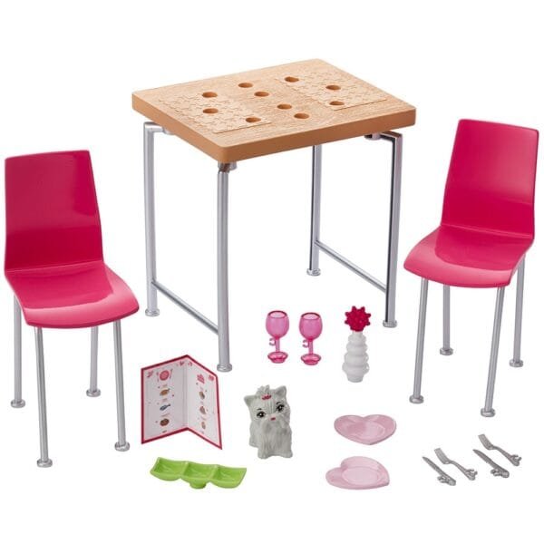 Set Barbie By Mattel Estate Masa Cu Scaune Si Accesorii Dvx45 - Imagine 2