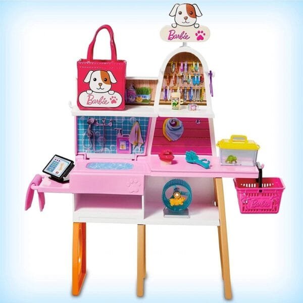 Set Barbie By Mattel Magazin Accesorii Animalute Cu Papusa Si Accesorii - Imagine 2