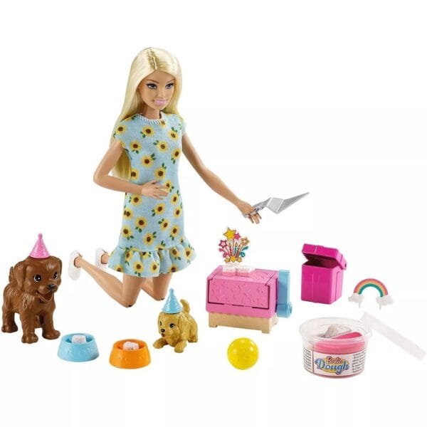 Set Barbie By Mattel Puppy Party Cu Papusa Si Accesorii