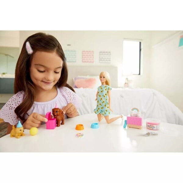 Set Barbie By Mattel Puppy Party Cu Papusa Si Accesorii - Imagine 5