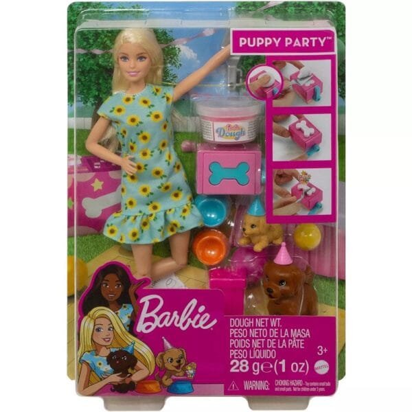 Set Barbie By Mattel Puppy Party Cu Papusa Si Accesorii - Imagine 6