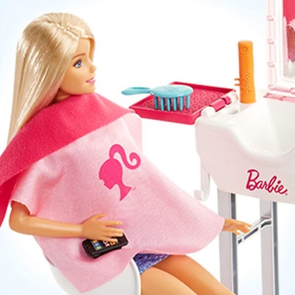 Set Barbie By Mattel Estate Salon De Infrumusetare Cu Papusa Si Accesorii - Imagine 4