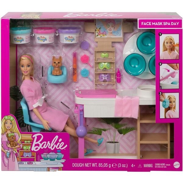 Set Barbie By Mattel Wellness And Fitness O Zi La Salonul Spa Papusa Cu Figurina Si Accesorii - Imagine 7