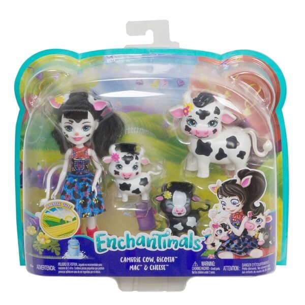 Set Enchantimals By Mattel Cambrie Cow With Ricotta And Family Papusa Cu 3 Figurine - Imagine 6