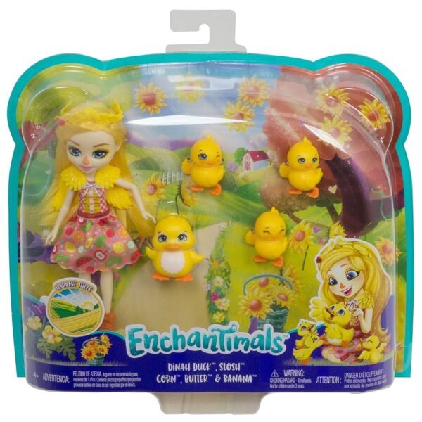 Set Enchantimals By Mattel Dinah Duck With Slosh And Family Papusa Cu 4 Figurine - Imagine 9