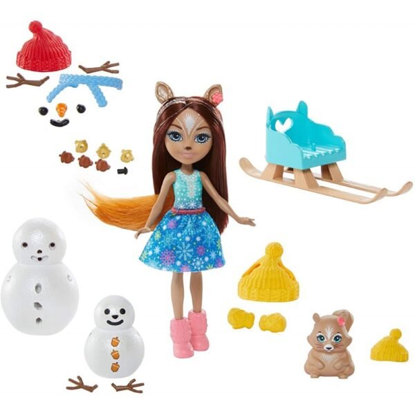 Set Enchantimals By Mattel Papusa Sharlotte Squirrel, Figurina Peanut Si Accesorii