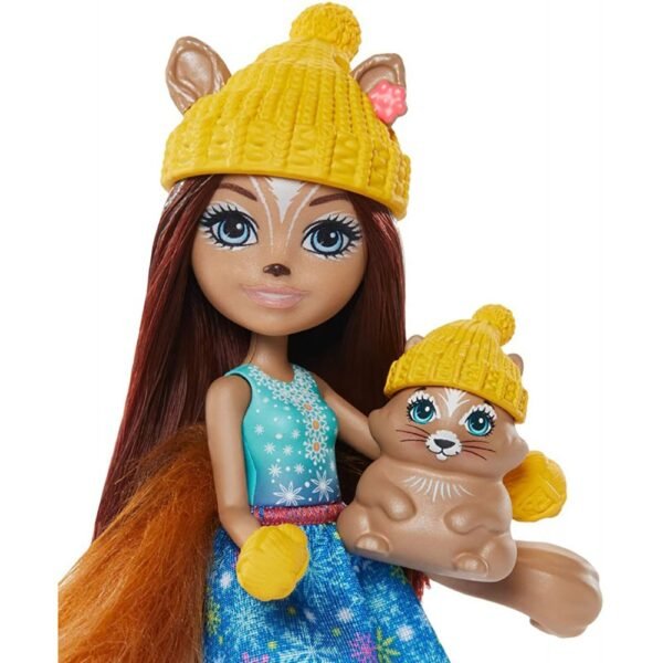 Set Enchantimals By Mattel Papusa Sharlotte Squirrel, Figurina Peanut Si Accesorii - Imagine 4