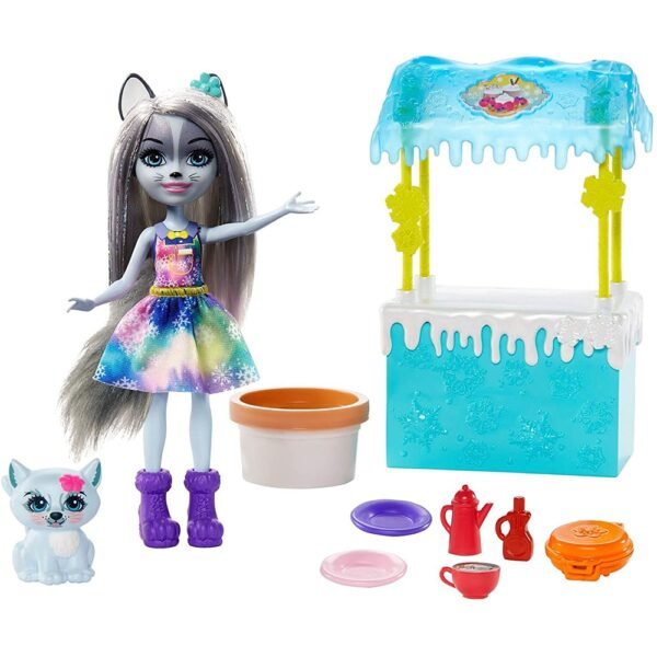 Set Enchantimals By Mattel Papusa Hawna Husky, Figurina Whipped Cream Si Accesorii