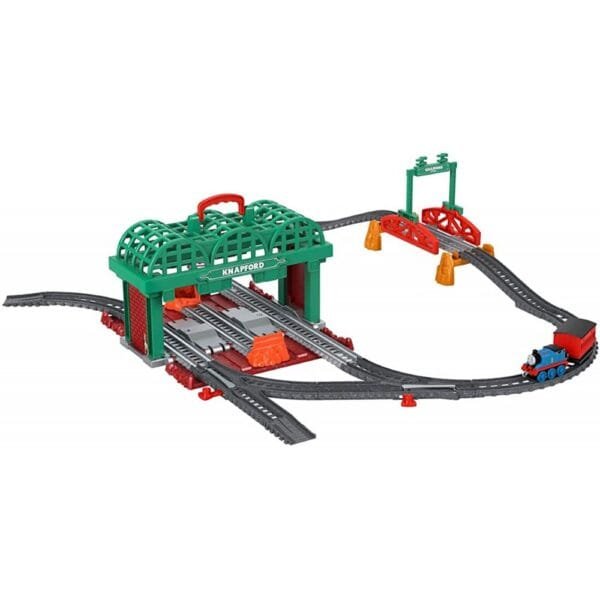 Set Fisher Price By Mattel Thomas And Friends Knapford Station Cu Sina, Vagon Si Locomotiva