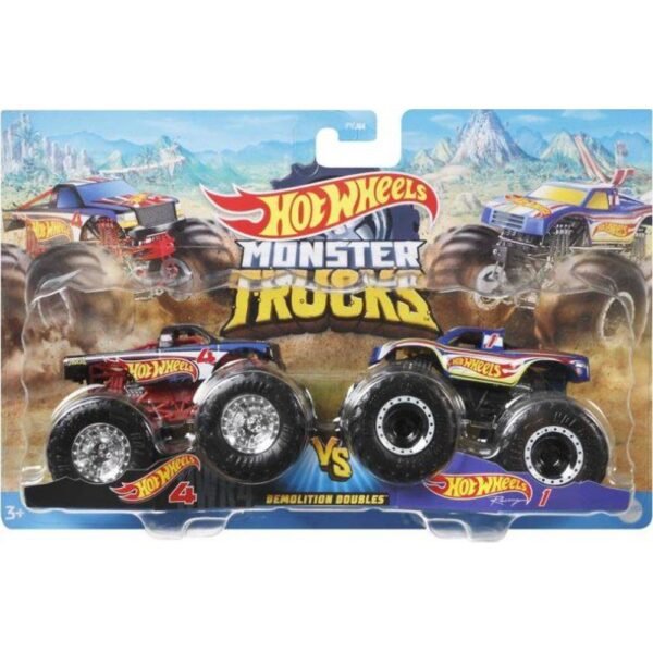 Set Hot Wheels By Mattel Monster Trucks 4 Vs 1 - Imagine 8