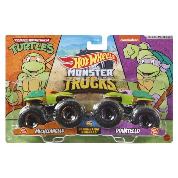 Set Hot Wheels By Mattel Monster Trucks Michelangelo Vs Donatello - Imagine 7