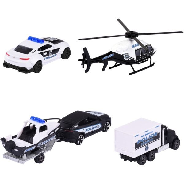 Set Masinute Majorette Police Force Cu 5 Vehicule De Interventie - Imagine 2